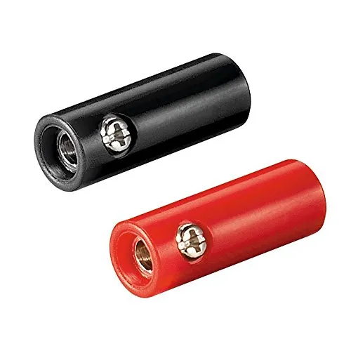 BestPlug 2 Stück Bananen-Buchse, 1 Rot und 1 Schwarz, Kunststoffausführung mit Befestigungsschrauben