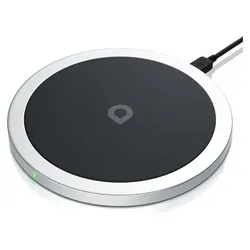 Aplic Induktions-Ladegerät, Lader - Inuktive Ladestation - Qi Wireless Charger 10W - Schwarz/Silber
