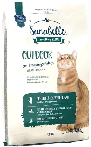 SanaBelle Outdoor | Katzentrockenfutter für ausgewachsene Katzen (ab dem 12. Monat) | besonders geeignet für Freigängerkatzen mit erhöhtem Bewegungsumfang | 1 x 10 kg