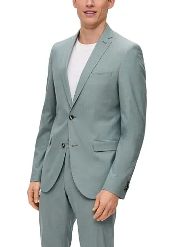 s.Oliver Herren 2140779 Business-Anzug Jacke, 79M1 grün, 27 - Sakkos für Herren, Slim Fit Passform mit elegantem Reverskragen und praktischen Pattentaschen für einen modernen Look im Business-Alltag.