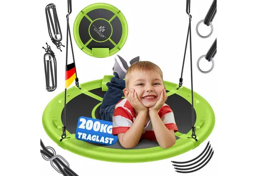 KESSER Einzelschaukel, Nestschaukel Tellerschaukel Hängeschaukel Rundschaukel - Einzelschaukeln für drinnen und draußen, hohe Stabilität und Belastbarkeit bis 300 kg, ideal für Spiel und Entspannung mit der Familie.