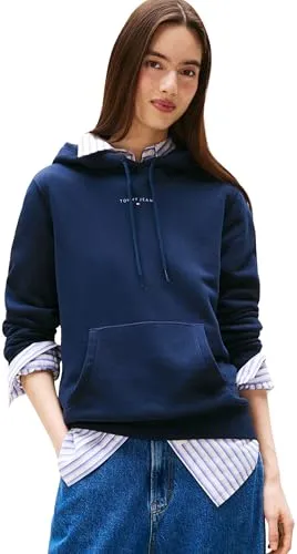 Tommy Jeans Kapuzensweatshirt TJW REG LINEAR HOODIE EXT blau XS (34) - Casual Kapuzensweatshirt aus 80% Baumwolle, mit pflegeleichten Eigenschaften und Kängurutasche – ideal für entspannte Tage.