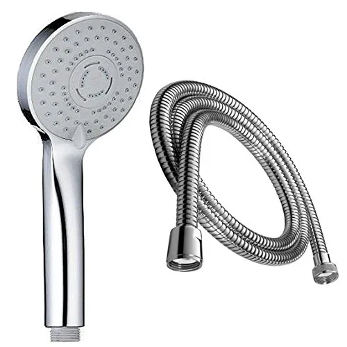 Duschset/Duschbrause/Handbrause/Duschkopf / 2 m Duschschlauch/Brausekopf/Dusche/Brause/Stabbrause/Antikalk Rostfrei/verchromt modern