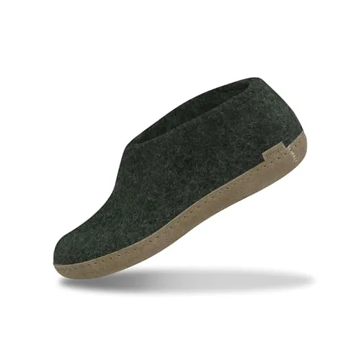 Glerups Filz Hausschuhe Herren und Damen (Größe 40) - Bequeme Hausschuhe aus 100% Naturwolle mit flexibler Ledersohle, die Feuchtigkeit aufnehmen und optimalen Komfort bieten. Ideal für entspannte Stunden zu Hause.