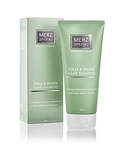 Merz Spezial Professional Haar Shampoo Fülle & Dichte - für mehr Haarwachstum & Volumen mit Keratin, Koffein, Biotin (1 x 200 ml)