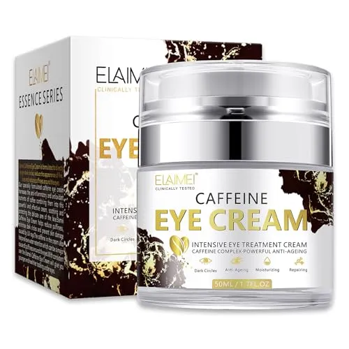 P-Beauty Naturkosmetik Augencreme mit Koffein - Anti Aging Eye Cream gegen Augenringe, Schwellungen & Tränensäcke - Feuchtigkeit & Glättung für wache Augen (1x50ml)