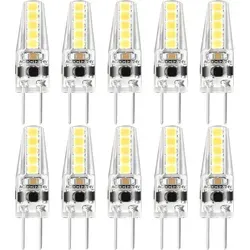 LED Leuchtmittel Stiftsockellampe 2W = 25W G4 klar SMD 210lm 360° Tageslicht 6500K kaltweiß 10 x