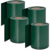 Juskys PVC Sichtschutzstreifen 4er Set - Doppelstabmatten Zaunfolie in Grün - Markisen & Sichtschutz: Blickdichter Sichtschutz für Doppelstabmattenzäune, ideal für individuellen Designmix und optimalen Wind- und Sonnenschutz.