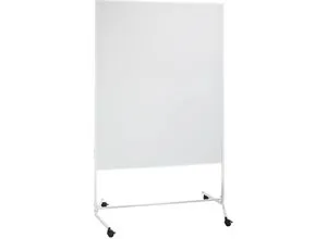 eurokraft basic Moderationswand, mobil, Whiteboard, BxH 1200 x 1500 mm, weiß