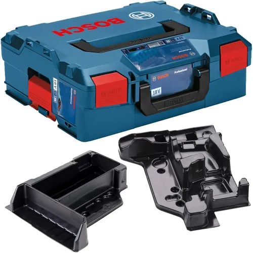 Bosch Professional L-Boxx 136 Werkzeugkoffer - Praktischer Werkzeugaufbewahrungsbehälter mit Vorhängeschloss-Vorrichtung, stapelbar und ideal für Handwerker und Heimwerker.