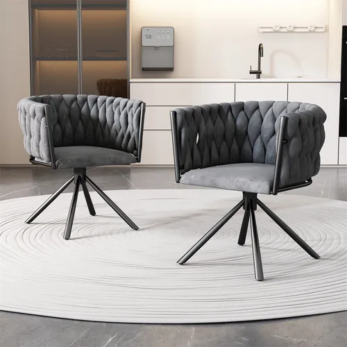 Samt-Esszimmerstuhl (2 Stk) – Eleganter Drehstuhl für Ihr Zuhause - Elegante Samtoberfläche und 360°-Drehfunktion für höchsten Komfort. Ergonomisches Design und stabiler Stahlrahmen sorgen für Langlebigkeit und Flexibilität im Esszimmer.