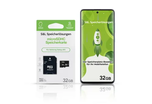 Tec-Expert microSD Karte S&L für Samsung Galaxy A51 Speicherkarte (32 GB, Class 10, microSDHC)