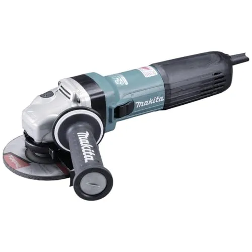 Makita GA5041C01 Winkelschleifer 125 mm 1.400 W - Schwarz, Türkis - Schleifmaschinen mit hoher Leistung und robustem Design für langlebige Einsatzmöglichkeiten in Werkstätten und auf Baustellen.