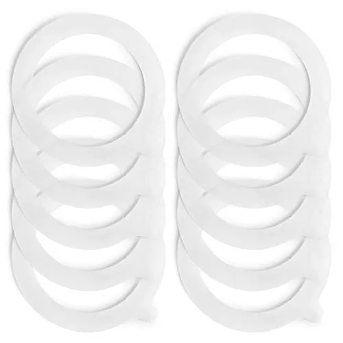 Spesh 10 Stücke Silikon Einkochringe 68x94 mm Ersatz Einmachringe Weckringe Auslaufsicher Dichtring für Einmachgläser(Weiß)