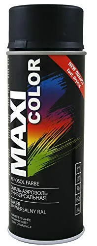 MAXI COLOR NEW QUALITY Sprühlack Lackspray 400ml Universelle Farbe RAL 9005 matt Sprühlack Schwarz Matt schnell trocknender Sprühfarbe