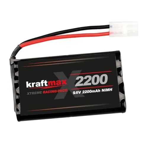 Kraftmax Akku Racing-Pack mit Tamiya Stecker - 9,6V / 2200mAh (min 2000 mAh) NiMH Akku/Hochleistungs RC Akkupack