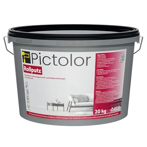 Pictolor Streichputz 20kg - Mittel - Mineralischer Putz für dekorative Wandgestaltungen im Innenbereich. Hoher Weißgrad und ausgezeichnete Deckkraft, ideal für kreative Strukturen.