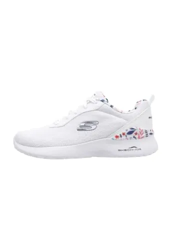 Skechers Damen Skech-air Dynamight Laid Out Sneaker – Komfortabler Schuh in Weiß mit Blumenmuster - Stylischer Sneaker mit atmungsaktivem Obermaterial aus Mesh und flexibler Laufsohle für optimalen Komfort. Ideal für den Alltag und Freizeitaktivitäten.