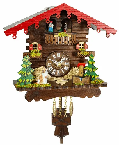 Schwarzwalduhr Schweizerhaus, drehende Tänzer TU 260 PQ NEU