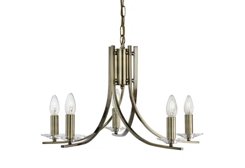 Xxxl Kronleuchter Ascona - Eleganter Kronleuchter in Messing mit Glas- und Metallakzenten, 90 cm höhenverstellbar – ideal für stilvolle Innenbeleuchtung.