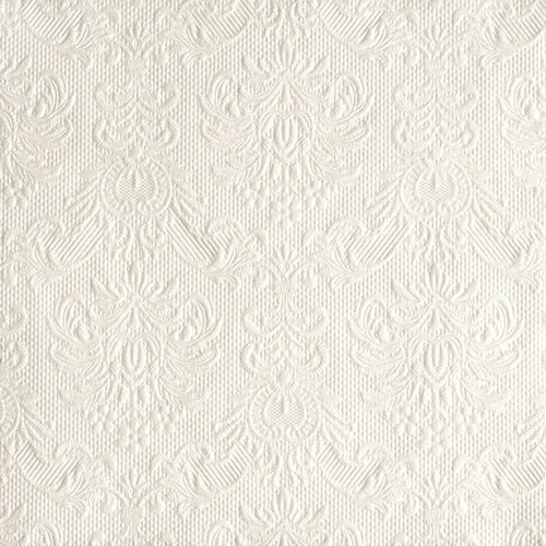 geprägte Servietten Elegance Pearl white Uni Einfarbig Geprägt weiß 33x33cm 15