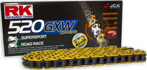Rk chains 520 gxw 116 n yellow black open