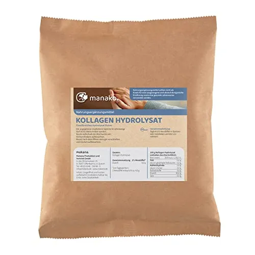 manako Kollagen Hydrolysat (Collagen) Pulver, 500 g Beutel