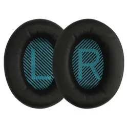 kwmobile 2x Ohr Polster kompatibel mit Bose Soundlink Around-Ear Wireless II - Kopfhörer Ohrpolster aus Schafsleder - Leder Polster für Over Ear - Schwarz