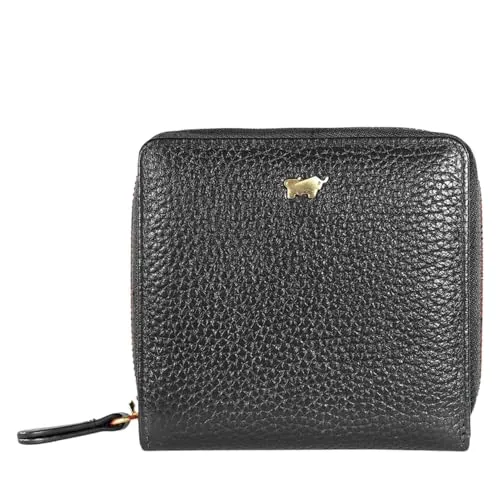 BRAUN BÜFFEL Kleine ASTI Reißverschlussgeldbörse - Damen-Geldbörse aus feingenarbtem Leder mit 6 Kartenfächern, elegantem Design und sicherem RFID-Schutz für modernen Stil und Funktionalität.