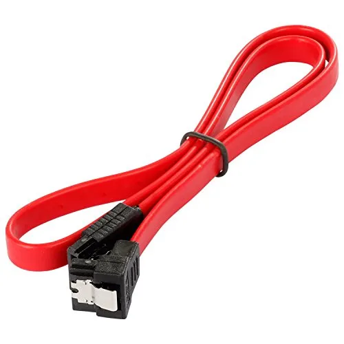 POPPSTAR 1x SATA Kabel SSD/HDD (0,5m SSD Datenkabel/SATA 3 Kabel SSD, gerade Stecker auf gewinkelt) bis zu 6 Gbit/s, rot