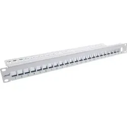 InLine® Patchfeld 24-fach, Keystone Leerblech Patchpanel, 19, 1HE, lichtgrau Netzwerk-Infrastruktur