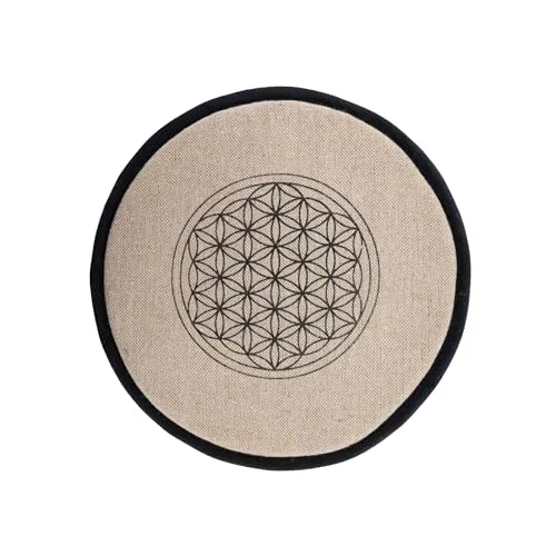 NKlaus 18cm Rundes Klangschalenkissen, hellgrau – Weich und ideal für entspannende Klänge, sorgt für stabilen Halt für Klangschalen, perfekt für Meditation und Rituale 16555