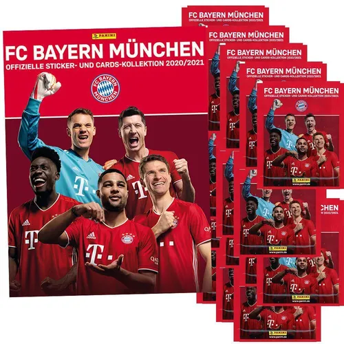 FC Bayern München Sticker- und Cards-Kollektion 2020/2021 - Sammelalbum mit 20 Tüten für Fußballfans, ideal zur Vervollständigung der FC Bayern München Kollektion 2020/21. Perfekt für leidenschaftliche Sammler!