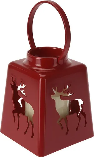 Weihnachtslaterne mit LED-Kerze, 14 cm