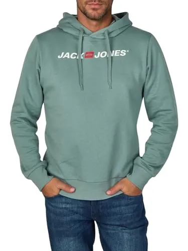 JACK & JONES Hoodie Herren JJMORTY Regular Fit - Stylischer Regular Fit Kapuzenpullover mit Logo-Print und doppellagiger Kapuze. Ideal für Freizeit und Sport, warm und bequem für die kalte Jahreszeit. Erhältlich in mehreren Farben und Größen.