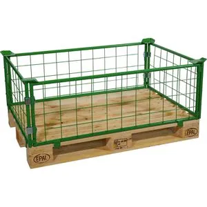 HMH Palettenaufsatz 4006017S1, grün, Stahl, Gitterbox, 120 x 80cm, Höhe 40cm