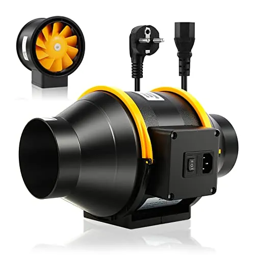 FanGoFast Rauchabzug Rohrventilator 100mm - Leise und Regelbar - Abluftlüfter & Rohrventilatoren, 100mm Durchmesser, leiser Betrieb und regelbare Leistung für optimale Luftzirkulation.