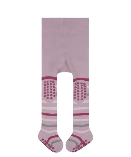 FALKE Unisex Baby Strumpfhose Multi Stripe B Ti Baumwolle rutschhemmende Noppen 1 Stück, Rosa Rosewater 8666, 74-80