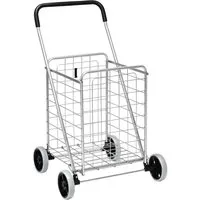 Costway 83L Klappbarer Einkaufstrolley bis 45 kg - Robuster und leichter Einkaufstrolley mit stabilem Stahlrahmen. Ideal für den täglichen Einkauf oder Transport, leicht manövrierbar dank 4 großer Räder und platzsparend zusammenklappbar.