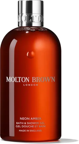 Molton Brown Neon Amber Bath & Shower Gel 300 ml - Luxuriöses Duschgel mit verführerischem Duft, vegan und frei von Parabenen. Ideal für alle Hauttypen, verwandelt jede Dusche in ein Wellness-Erlebnis.