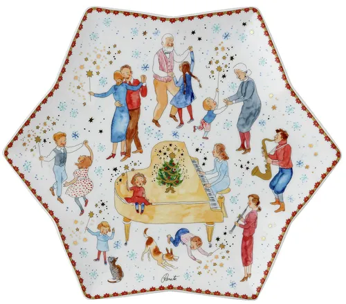 Hutschenreuther Sternschale 2023 - Weihnachtsklänge 34 cm - Dekoschalen in limitierter Sammeledition mit festlichem Design. Ideal für die Präsentation Ihrer Weihnachtsleckereien und ein wahrer Blickfang in der Weihnachtszeit.