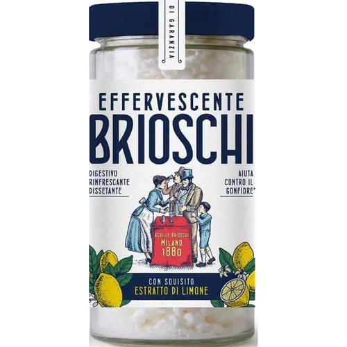 Brioschi Limone - Erfrischendes Verdauungs-Auflösen mit Zitronengeschmack 200g - Fruchtgummis & Marshmallows aus Italien, ideal zur Unterstützung der Verdauung mit erfrischendem Zitronengeschmack.
