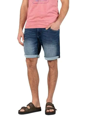 TIMEZONE Herren Bermuda Jeans Shorts REGULAR JACKYTZ SHORT - Blau Wash - Herren-Shorts im Regular Fit mit normalem Bund, ideal für jeden Figurtyp. Bequem und stilvoll für Arbeit und Freizeit.