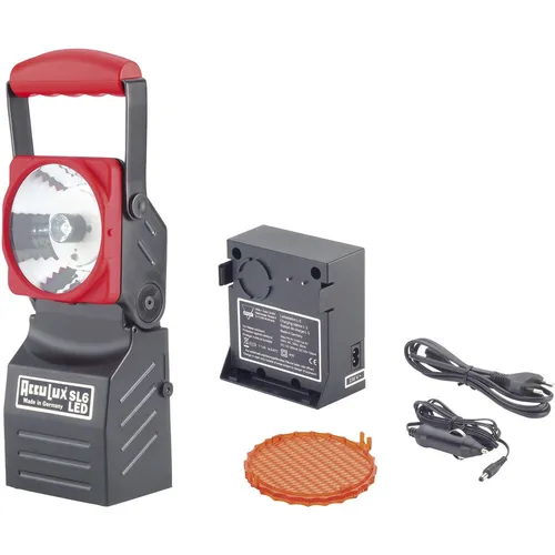 AccuLux LED Akku-Handscheinwerfer SL6 - 170lm - Taschenlampen mit robustem Gehäuse, flexibler Anwendung durch schwenkbaren Leuchtkopf und Sicherheits-Notlichtfunktion, ideal für Notfälle und Warnzwecke.
