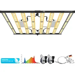 THE HOOKAH Pflanzenlampe SAMSUNG GrowLampe LED - Energiesparlampe mit vollspektraler Beleuchtung, ideal für optimales Pflanzenwachstum in GrowBoxen, höhenverstellbar und schwenkbar für flexible Anwendung.