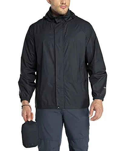 33,000ft Herren Regenjacke - Leicht, Wasserdicht & Faltbar - Regenjacke für Herren, leicht und wasserdicht, ideal für Outdoor-Aktivitäten. Mit verstellbarer Kapuze und elastischen Manschetten für optimalen Schutz vor Nässe.
