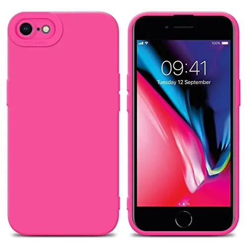 Cadorabo Hülle kompatibel mit Apple iPhone 7 7S 8 SE 2020 Schutzhülle TPU Silikon Case Liquid Design mit Kameraschutz Slim Kratzfest Gummi mit Rundumschutz Case Hülle für iPhone 7 7S 8 SE 2020 in Pink
