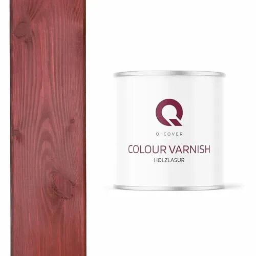 Q-Cover Holzlasur Sakura 2.5L (ca.13m²-1 Anstrich) Satin Holzschutz Holzschutzlasur Lasur Wasserbasierte Innen Außen Lasur Abperleffekt Für Holz