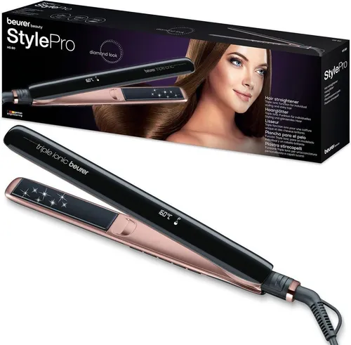 Beurer HS 80 Glätteisen - Perfekte Glättung für jedes Haar - Lockenstäbe & Glätteisen, mit hochwertigen Keramikplatten für schonendes Styling und sofortige Wärmeverteilung.