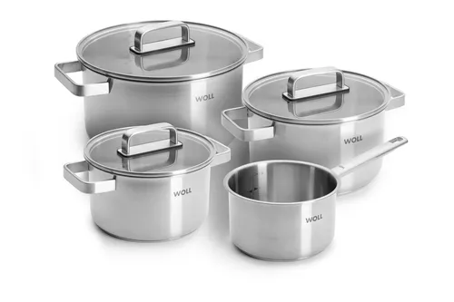 Woll Topfset 7-tlg. STEEL - Hochwertige Edelstahl-Küche - Töpfe aus korrosionsbeständigem Edelstahl mit ergonomischen Griffen für sicheren Halt. Ideal für stilvolles Kochen und gleichmäßige Wärmeverteilung.